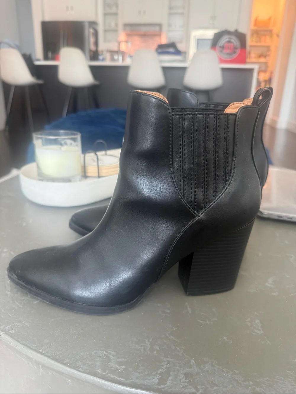 Classic Black Leather Chelsea Ankle Boots - Women